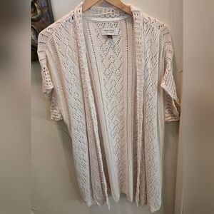 Sonoma Cream Open-Front Cardigan Large
